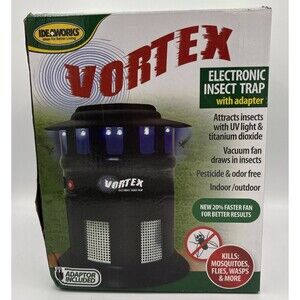Vtg New Vortex Electronic Insect Trap Bug Zapper  Mosquitoes, Flies Sealed 9 LED